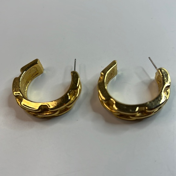 Vintage Givenchy Chunky Cuff Partial Hoop Pierced Earrings - Picture 1 of 9